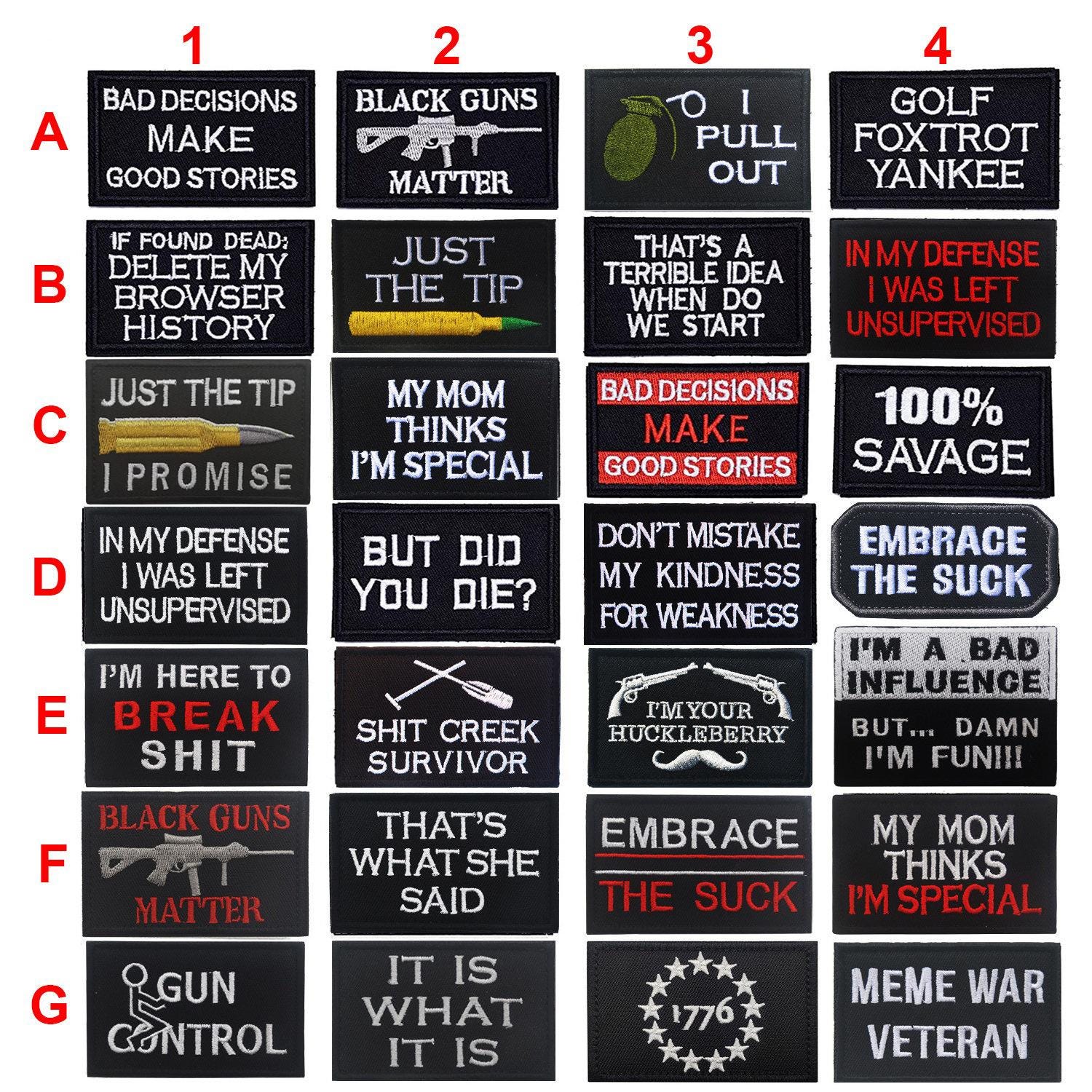 Funny Classic Saying Patch Motivational Phrases Biker Slogan Words Military Patches Emblem Appliqued Sticker Embroidered Badges For Clothing