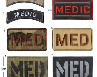 Medic Embroidered Patches IR Reflective MED Military Patches Tactical Combat EMT Emblem Applique Fabric Embroidery Badges