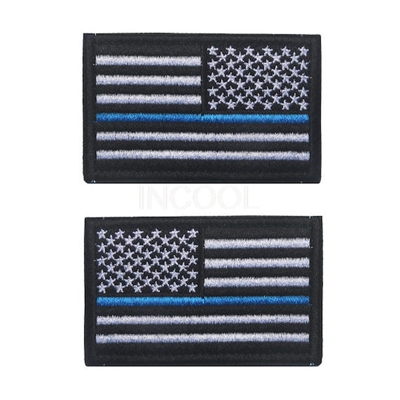 AMERICAN FLAG EMBROIDERED PATCH WHITE BORDER USA US Flag . Sew On
