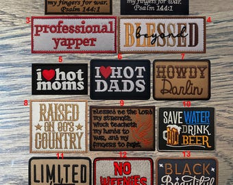English Letters Blessed Embroidered Patches I Love Mom Dad Motivational Phrases Words Appliques Decoration Shoulder DIY Badges