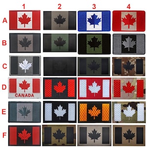 Kanada-Flagge gestickte Aufnäher Ahornblatt Kanadische Infrarot-IR-reflektierende Flaggen Aufnäher Applikationen Schulterstickerei-Abzeichen Hakenschleife