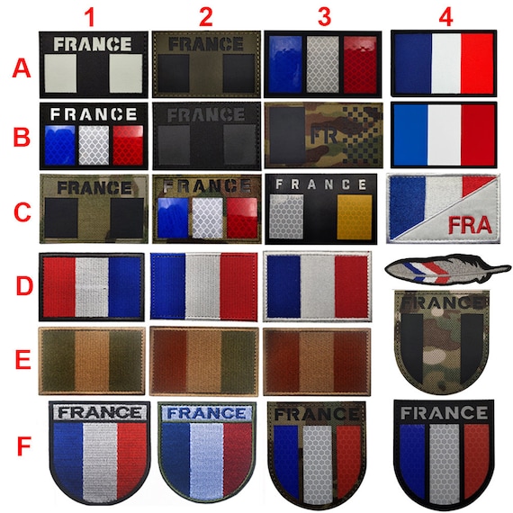 France Flag IR Reflective Patches French Flags Embroidered Patches Tactical Military Emblem Appliques PVC Rubber Badges For Clothing Jacket