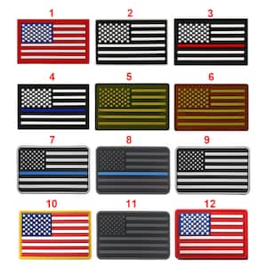 US Flag PVC Patch USA United States of America Thin Blue Line Military Patch Tactical Emblem American Rubber Flag Badges
