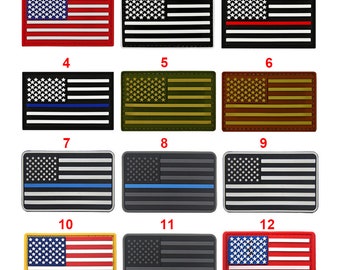 US Flag PVC Patch USA United States of America Thin Blue Line Military Patch Tactical Emblem American Rubber Flag Badges