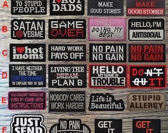 Funny Saying Motivational Phrases Embroidered Life Is Beautiful No Pain No Gain Words Letters Patches Appliques Shoulder Decorative Badges