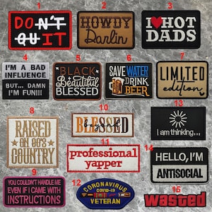 Funny Embroidered Patch Classic Saying Motivational Phrases Biker Slogan Words Tactical Patches Appliques Sticker Badges For Clothing Cap