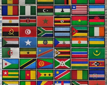 Afrika Nationalflagge Gestickte Aufnäher Afrikanische Flaggen Kenia Nigeria Marokko Südafrika Tunesien Applizierte Emblem für Kleidung Rucksack Kappe