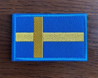 Sweden Flag Reflective Patches Sverige PVC Rubber Flags Swedish Embroidered Patch Appliques Shoulder Decoration Badges For Clothing Backpack