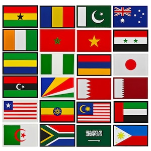Africa Asia Oceania National PVC Rubber Flag Patches Tactical Military Emblem Decorative Badges African Asian Flags Patches Australia