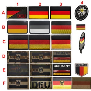 Germany Flag DEU Reflective Infrared IR Patch PVC Rubber Deutschland German Armband Tactical Embroidered Badges Appliqued