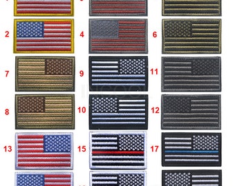 Embroidered Patches Left Right Shoulder US American USA Flag Patch Tactical Military Emblem Embroidery Badges For Clothing Jackets Backpack
