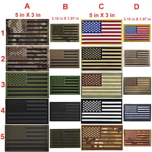 Reflective United States US Flag Laser Cut Patches American Flags Embroidered Badges For Clothing Jackets Backpack 5X3 INCH, 3.15X1.97 INCH