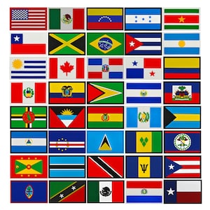 Parches de la bandera nacional de América PVC Caucho América EE. UU. Canadá México Brasil Parche de la bandera de Paraguay Emblema Apliques Insignias decorativas en el hombro