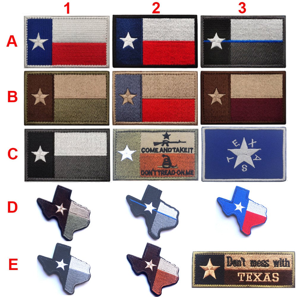Texas Star Flag Revolution Lone Star TX State Hook Patch (Dark