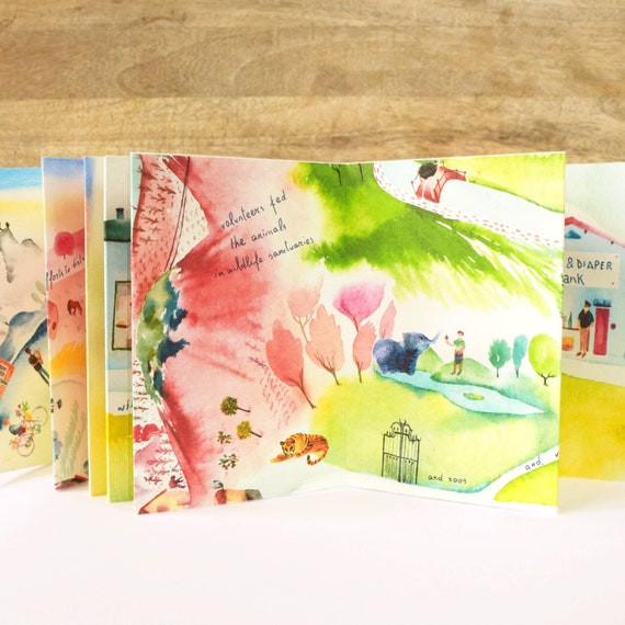 Illustrated Art Zine Concertina Artist Book Etsy UK