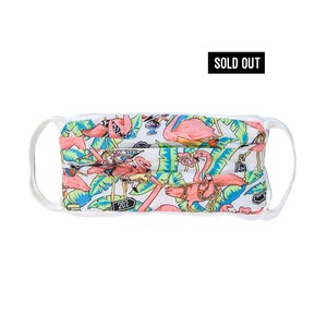 OLD Tropical Print Luxe Reusable Face Mask. Satin Piping & Ear Loops. Reversible. Designed for Comfort.