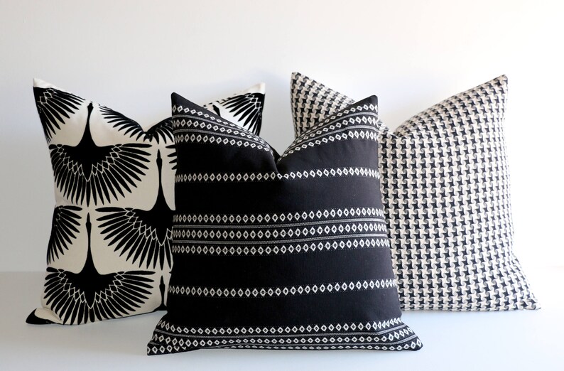 Onyx Collection Black Throw Pillow 14x36 Long Lumbar 14x36 Etsy