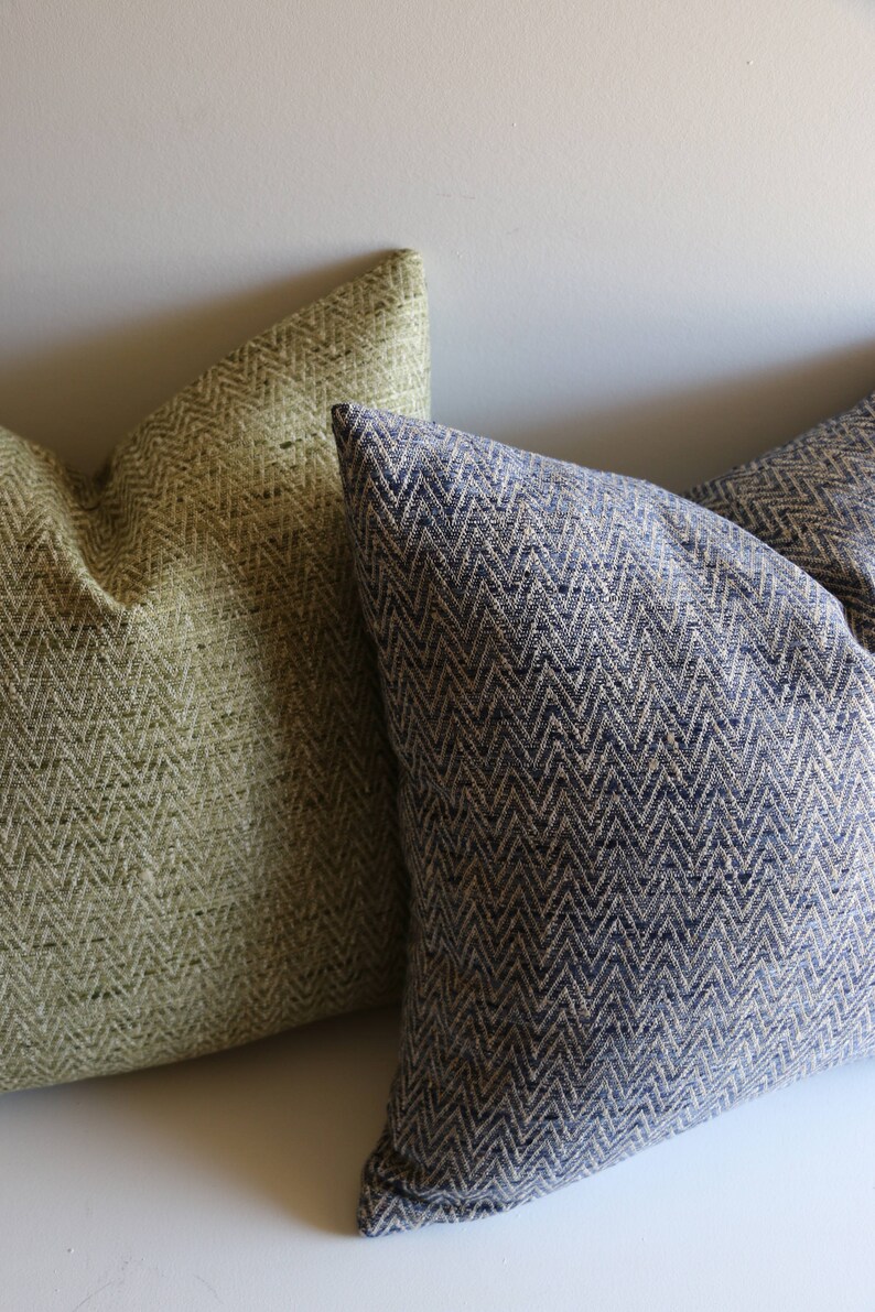 Textured Pillow Cover Blue Green Or Red Pillow Cover 22x22 Etsy