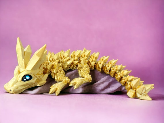 Gold Articulated Baby Dragon Easter Birthday Gift, Cosplay Fantasy Accessories, Kids & Adults Sensory Fidget Toy, Mother's Day Gift