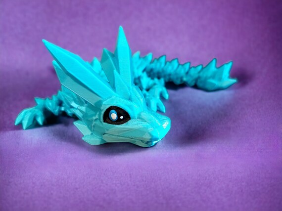Blue Flexible Baby Dragon, Articulated Dragon-Relief Stress-Anxiety Fidget Toy, Coplay accessory, Adults & Kids Birthday Gift