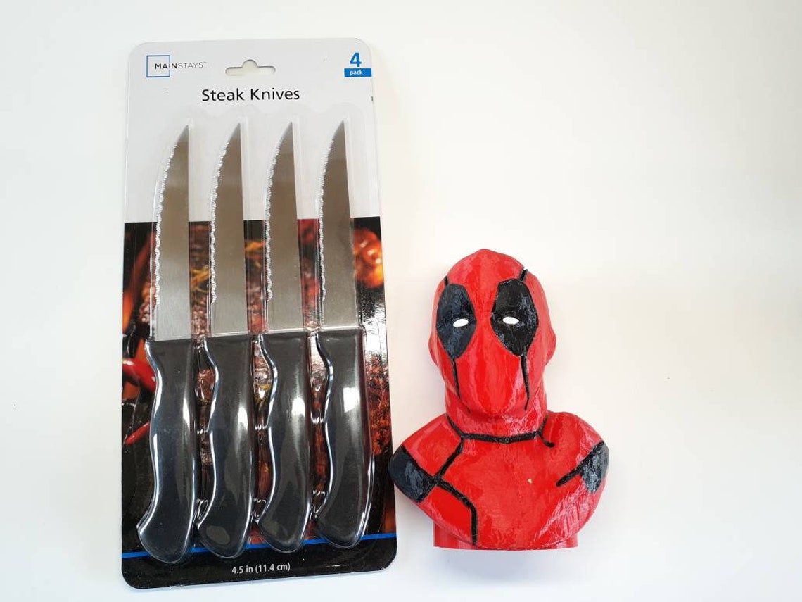 Deadpool Knife Holder 3D Printed Set of 4 Steak Knives Etsy
