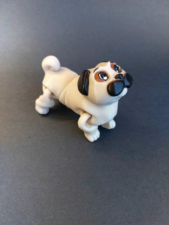 Little Pug Doggy , Flexible Articulated Pug-Relief Stress-Anxiety Dog, Doggy Birthday Gift Decoration, Pug birthday cake decoration