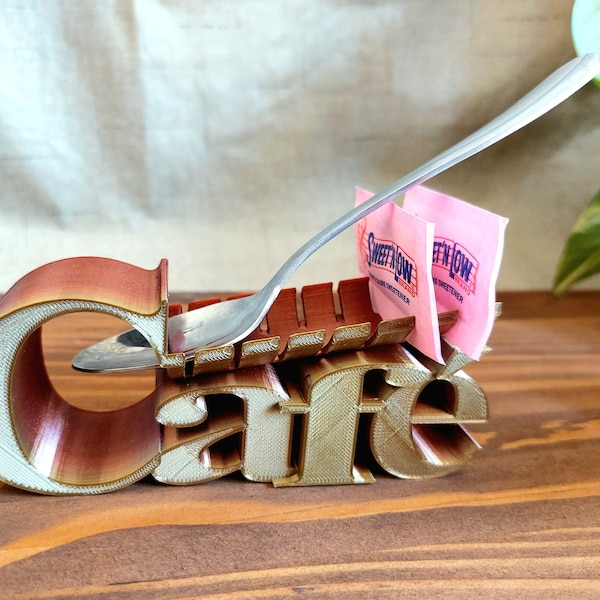 Coffee Bar Accessories, Sugar Packet Holder & Spoon holder, Café, Sugar/Sweeteners, Coffee Station Decor, Mother's Day Gift