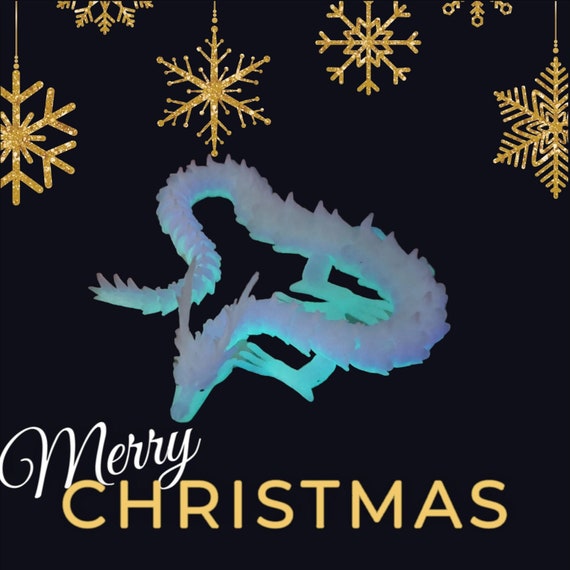 Dragon Dragon Articulated Glow in the dark Christmas Gift Toy, 3D Printed Articulated Dragon Relief Stress and Anxiety Office Desk Toy