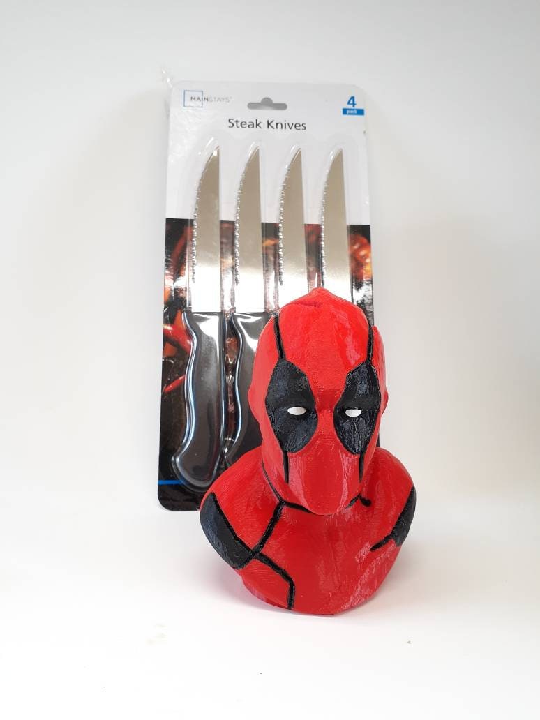 Marvel Comics Deadpool 6 Slot Knife Block Knives Holder RARE Kitchen