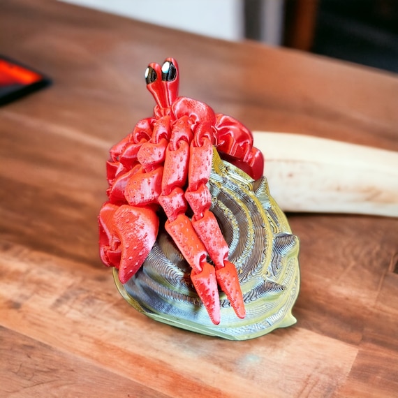 Hermit Crab Articulated 3d printed Figurine Party Decoration Cosplay Accessories, Sea Creatures Office Desk Decor Thanksgiving XMas Gift