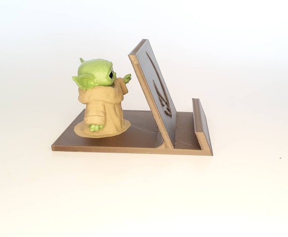 Baby Yoda Office Desk Phone Stand Birthday Gift 3d printed, Star Wars The Mandalorian Baby Yoda Tablet Stand, Grogu Phone Holder
