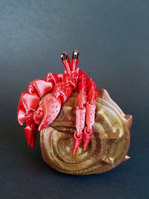 Hermit Crab Articulated 3d printed Figurine Party Decoration, Cosplay Accessories, Thanksgiving Day Gift Office Desk Decor