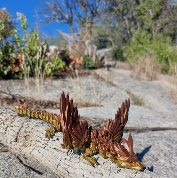 Crystal Dragon Wings 3D Printed Articulated Office Desk Toy,  Easter Dragon Birthday Gift