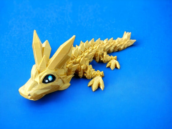 Lucky Gold Articulated Baby Dragon-Relief Stress-Anxiety, Cosplay Accessories, Kids & Adults Sensory Fidget Toy, Thanksgiving Gift
