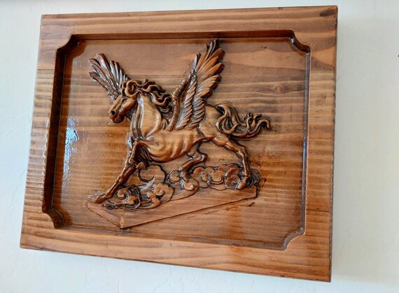 Pegasus Special Gift Wood Wall Home Decor, Pegasus Wood carved  wall decor Kids & Adults Unique Birthday Gift