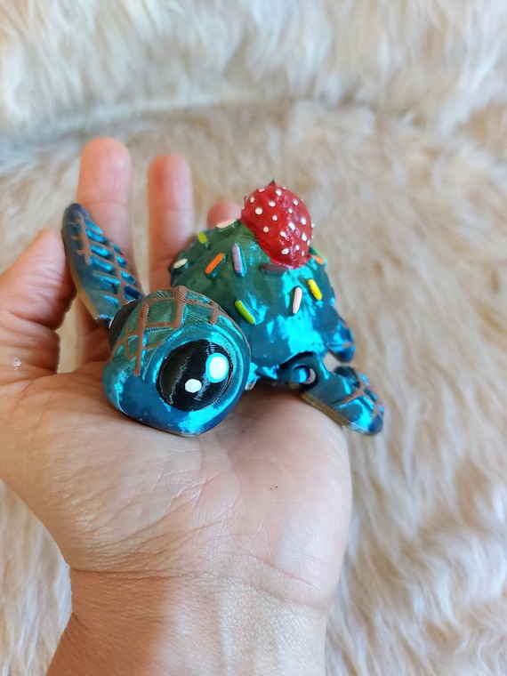 Baby Ice Cream Turtles Stress Relief Toy, 3D Printed Articulated Fidget Toy Adults & Kids Birthday Gift, Office Desk Decor Mother's Day