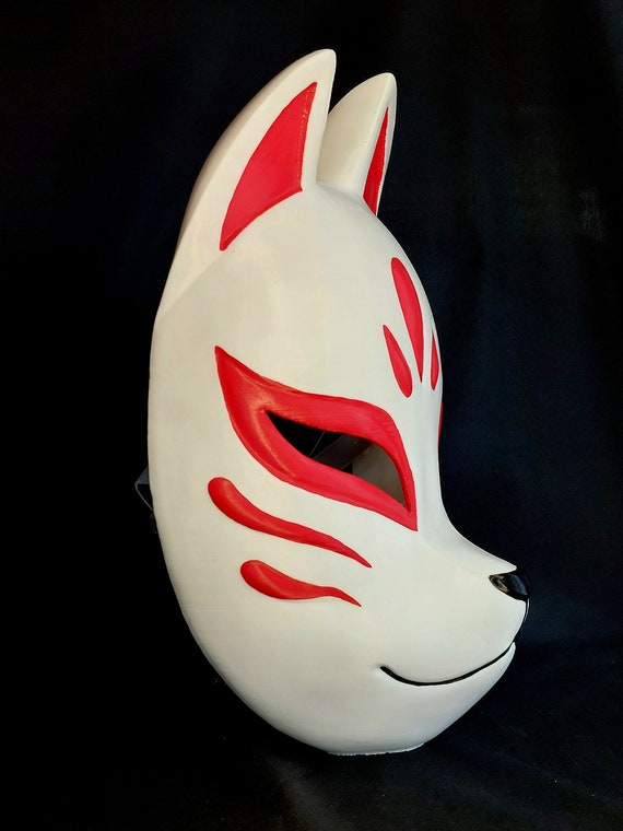 Kitsune Fox Demon Mother's Day Gift, Kitsune Mask Full Face 3D Printed, Kitsune Mask costume Unique Gift, Japanese Kitsune Anime Cosplay