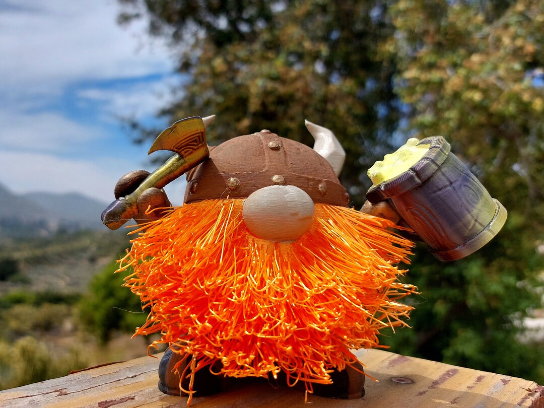 Viking Hornhelm Figure 3D Printed Birthday Gift, 4 Viking Office Desk