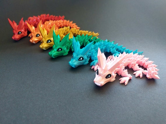Combo Rainbow Baby Dragon, Flexible Dragon, Articulated Dragon-Relief Stress-Anxiety Dragon, Mother's Day Gift, Birthday Gift, Mom Gift