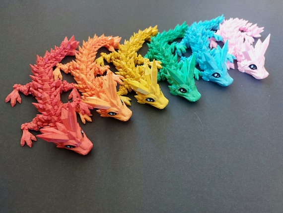 Rainbow Combo Baby Dragons Articulated Relief Stress-Anxiety, Special and Cute Birthday Gift, Cosplay Accessories, Office Desk Decor