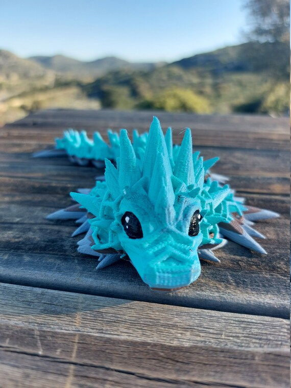 Sea Baby Dragon Flexible Toy 3D Printed, Articulated Dragon Relief Anxiety Easter Gift