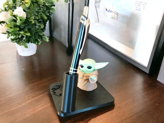 Star Wars Grogu Pen Holder Valentine's Gift Office Desk Decor, Cute Baby Yoda Pen Holder , Unique Star Wars Gift Priority Mail