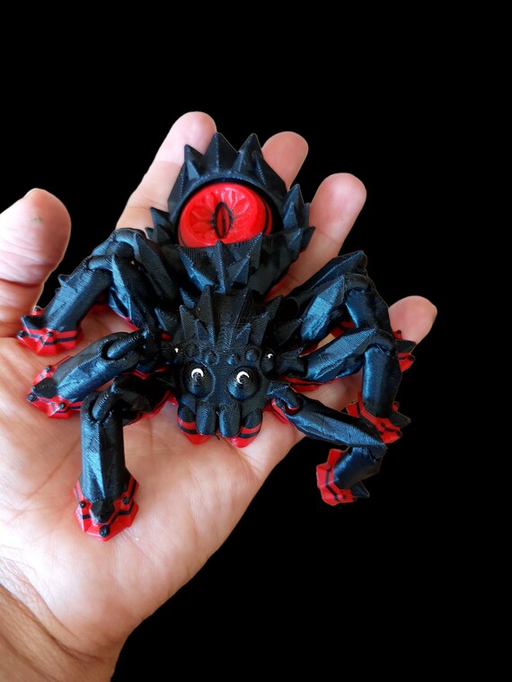 Black Widow Spider Fun Fidget Toy 3D Printed Articulated Stress and Ansiety Relief Spinner, Unique Toy Spider Christmas Gift
