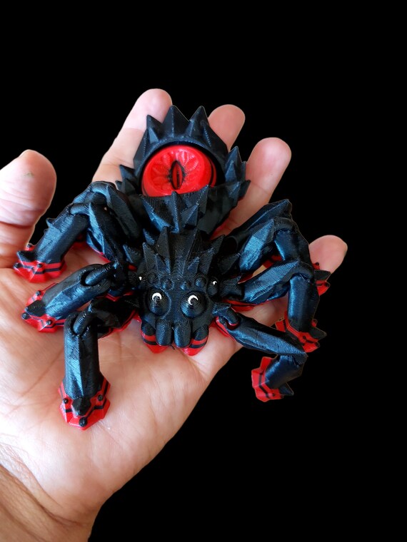 Black Widow Spider Fun Fidget Toy 3D Printed Articulated Stress and Anxiety Relief Spinner, Unique Toy Spider Birthday Gift