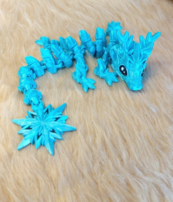 Snowflake Baby Dragon Toy 3D Printed Articulated Relief Stress and Anxiety Adults & Kids Gift, Valentine's Unique Gift Desk Toy