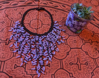 SHIPIBO BIB NECKLACE authentic beaded  cascade  design