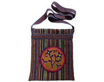 SHIPIBO MEDICINE BAG sacred geometry handbag with embroidered patch flap