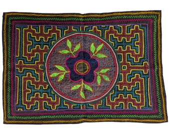 SHIPIBO  flower of life Ayahuasca CLOTH wall hanging embroidery tapestry  spirits plants dmt inspired vision tribal  art