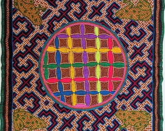 SHIPIBO tapestry Flower of Life Mandala KAMBO FROG Xao Kené Ancestral Amazonian information Milenial design