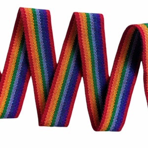 3.5 or 5 m Andean rainbow  ribbon  INKA PERUVIAN Bohemian colorful LGTBQ wool woven ribbon Handmade by loom 1.08 in / 3cm